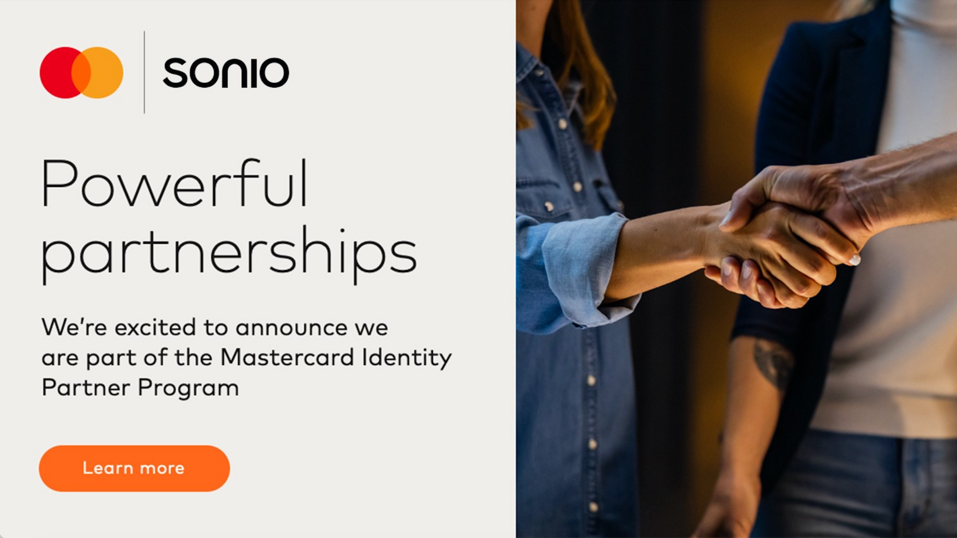 SONIO & Mastercard Identity announce Strategic Partnership!